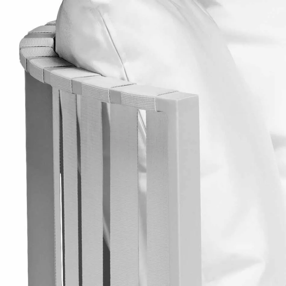 Fotel ogrodowy z aluminiowymi i luksusowymi linami w 3 wykończeniach - Julie Viadurini