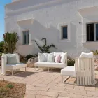 Fotel ogrodowy z aluminiowymi i luksusowymi linami w 3 wykończeniach - Julie Viadurini