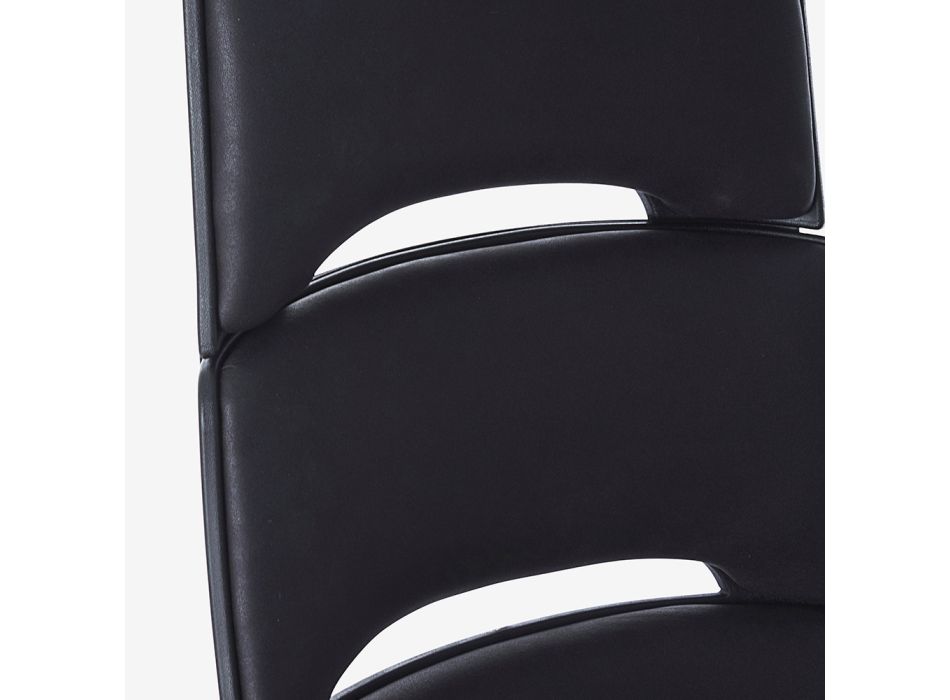 Obrotowy fotel biurowy z nylonowymi i poliestrowymi kółkami - Flinsto Viadurini