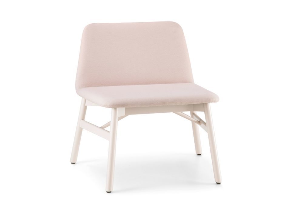 Cenny fotel z tkaniny lub aksamitu z bukową podstawą Made in Italy - Molde Viadurini