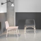 Cenny fotel z tkaniny lub aksamitu z bukową podstawą Made in Italy - Molde Viadurini