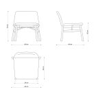 Elegancki fotel z tkaniny lub aksamitu z podstawą z drewna bukowego Made in Italy - Molde Viadurini
