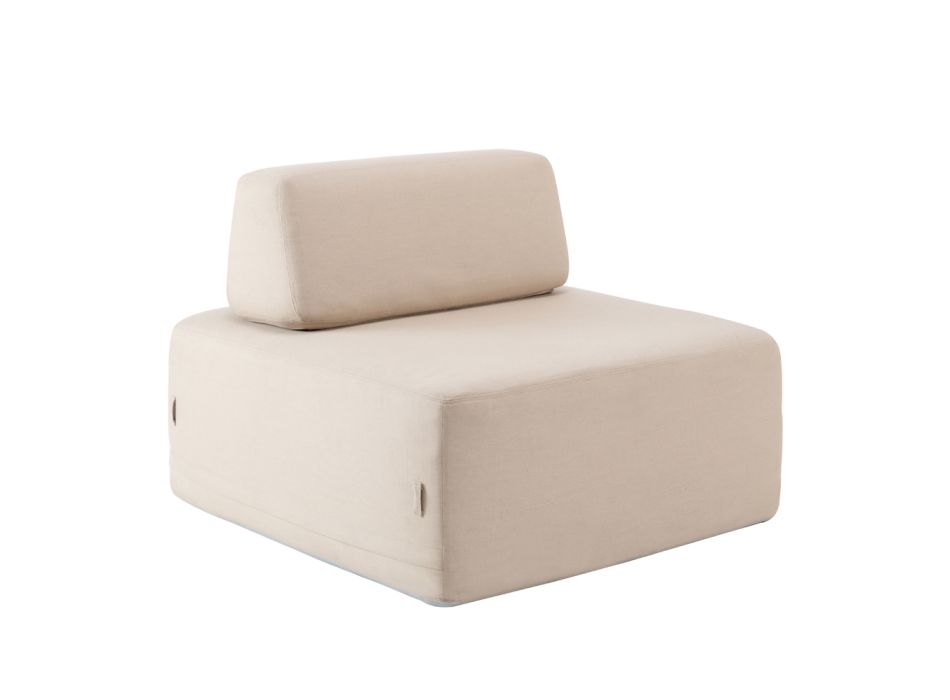 Kwadratowy fotel ogrodowy pokryty tkaniną Made in Italy - Lilium Viadurini