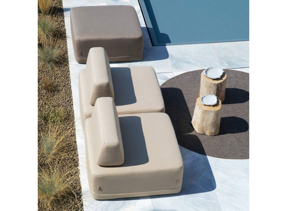 Kwadratowy fotel ogrodowy pokryty tkaniną Made in Italy - Lilium Viadurini