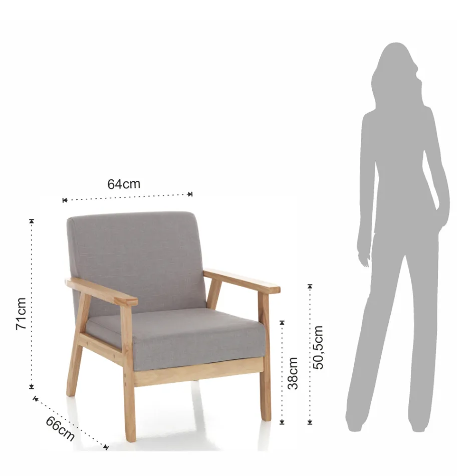 Fotel wykonany z litego drewna sosnowego - Xenon Viadurini