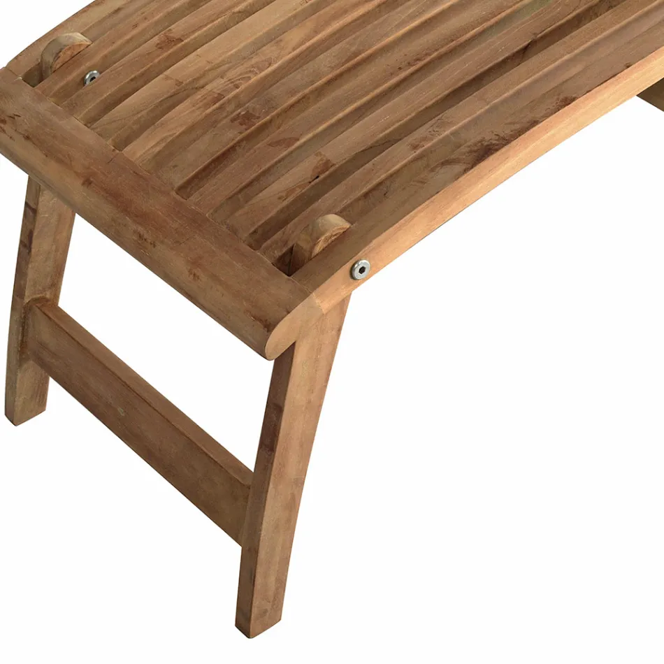 Rozkładany fotel ogrodowy wykonany z drewna tekowego - jadeit Viadurini