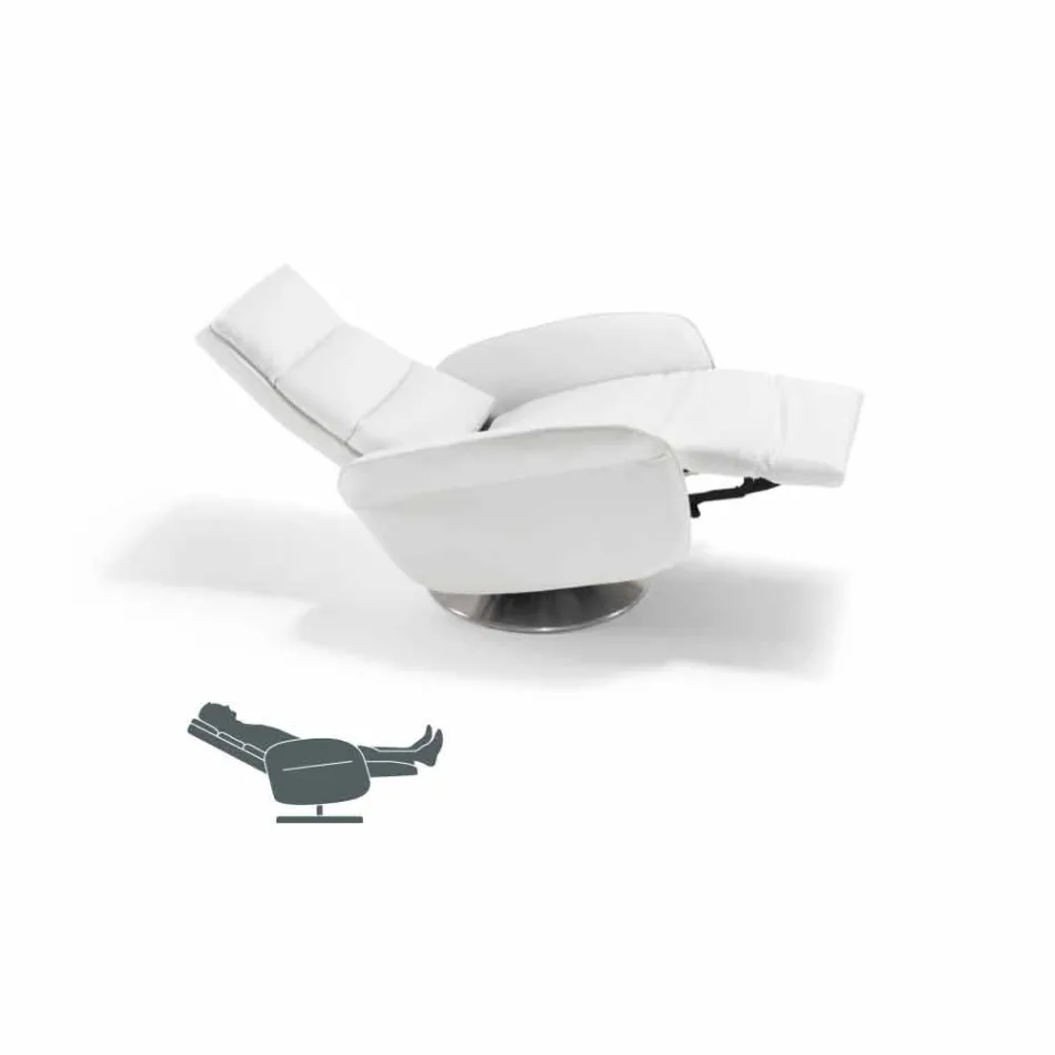 Fotel Relax 2 silniki obrotowe skóra / tkanina / nowoczesna skóra Bluma Viadurini