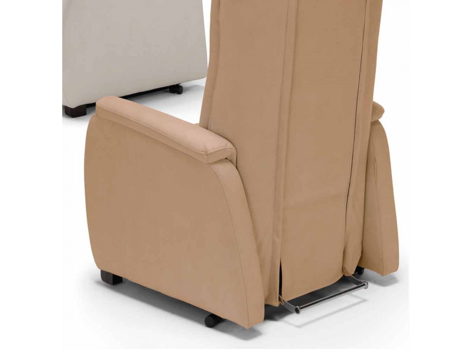 Fotel relaksacyjny w kolorze różowym z 2 silnikami, wyprodukowany we Włoszech Viadurini