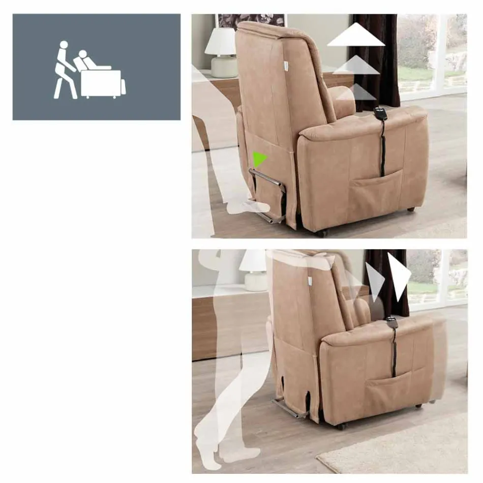 Relaksujący fotel z 2 silnikami Via Verona Viadurini