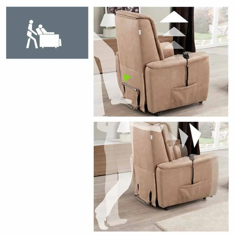 Relaksujący fotel designerski Via Firenze 2 silniki Viadurini