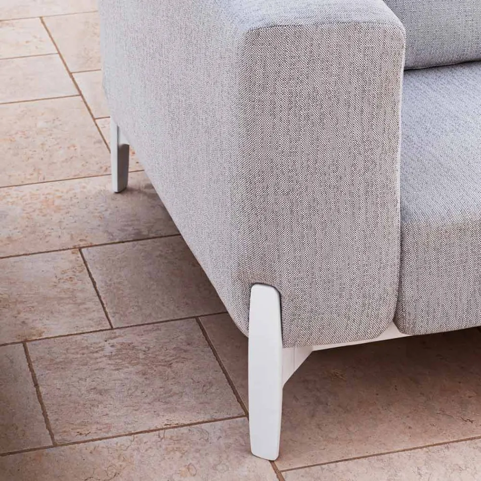 Relaksujący fotel ogrodowy z aluminium i tkaniny, projekt w 3 wykończeniach - Filomena Viadurini