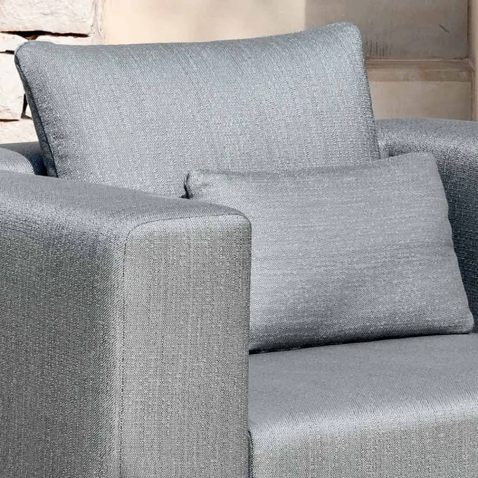 Relaksujący fotel ogrodowy z aluminium i tkaniny, projekt w 3 wykończeniach - Filomena Viadurini