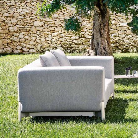 Relaksujący fotel ogrodowy z aluminium i tkaniny, projekt w 3 wykończeniach - Filomena Viadurini