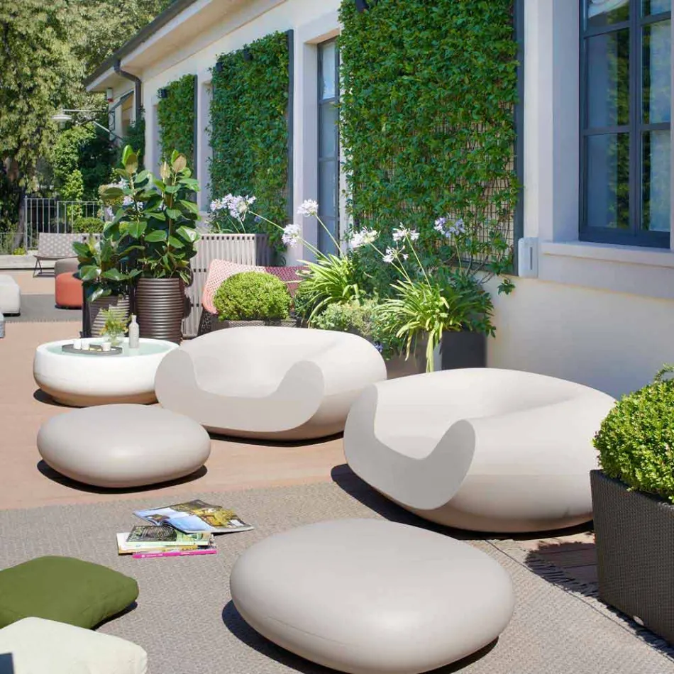 Kolorowy okrągły fotel Slide Chubby nowoczesny design wykonany we Włoszech Viadurini