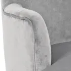 Fotel do salonu w stylu skandynawskim z efektem drewna i aksamitu - Cinzio Viadurini