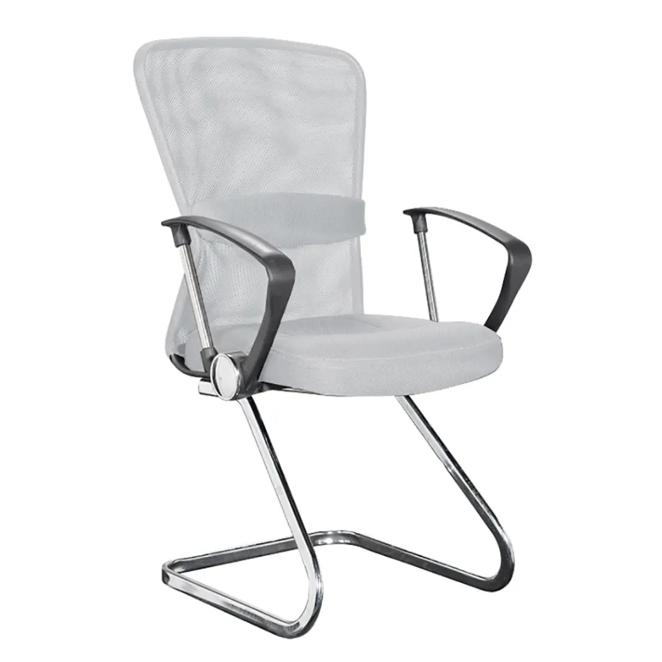 Krzesło biurowe z podłokietnikami ze stali i siatki 2 szt. - Bicebeo Viadurini