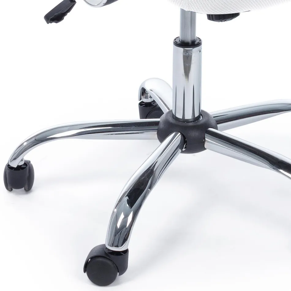 Krzesło biurowe Podłokietniki i zagłówek ze stali i siatki - Cerreto Viadurini