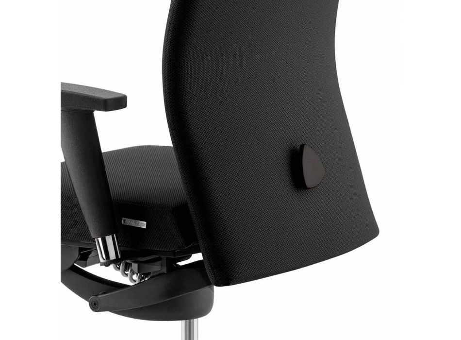 Obrotowy ergonomiczny fotel biurowy z podłokietnikami i zagłówkiem - Romolo Viadurini