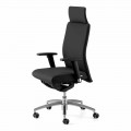 Obrotowy ergonomiczny fotel biurowy z podłokietnikami i zagłówkiem - Romolo