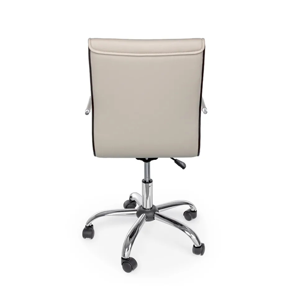 Ergonomiczny fotel biurowy z podłokietnikami ze stali i imitacji skóry - Mantica Viadurini