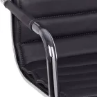 Ergonomiczny fotel biurowy z podłokietnikami ze stali i imitacji skóry - Mantica Viadurini