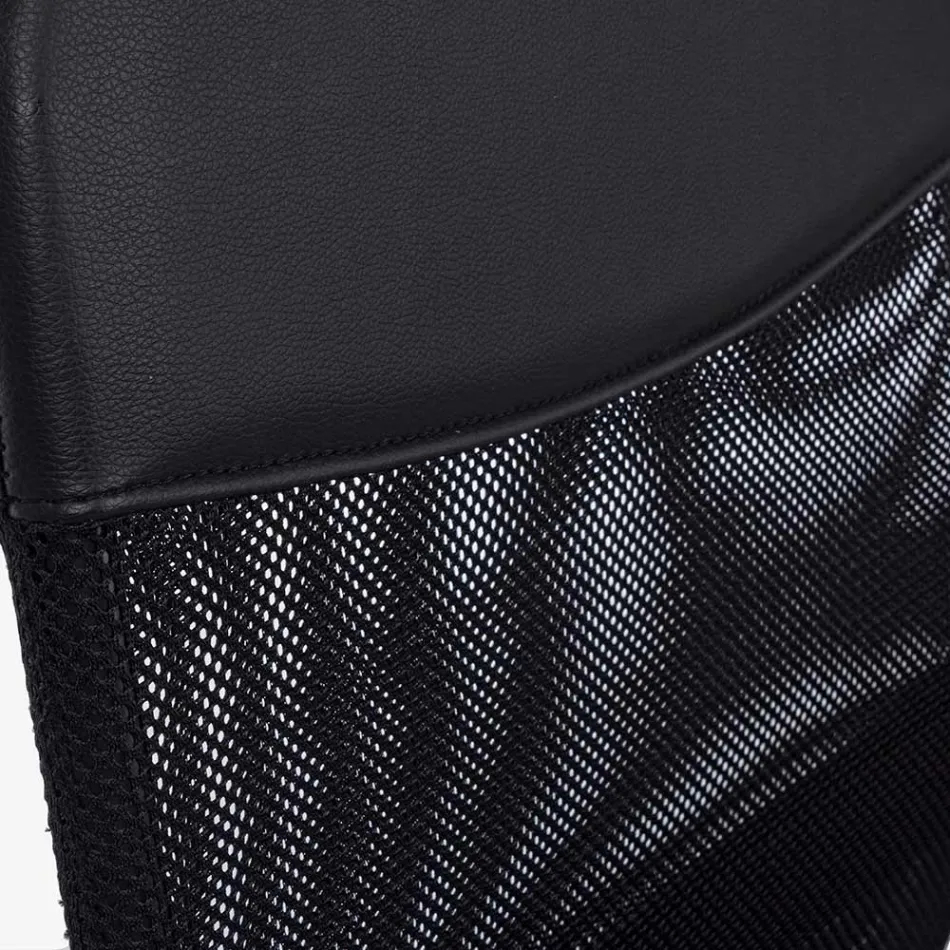 Krzesło biurowe obrotowe ze stali i siatki poliestrowej z podłokietnikami - Amuni Viadurini