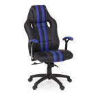 Obrotowy rozkładany fotel biurowy z ekoskóry i nylonu 2 kolory - Saronno Viadurini