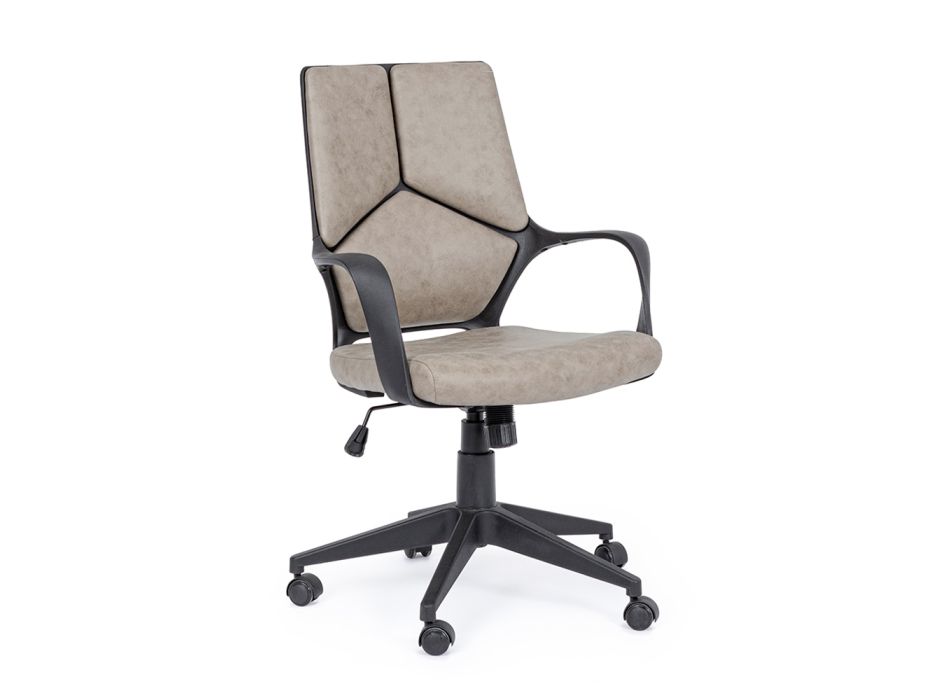 Obrotowy fotel biurowy z niskim oparciem z nylonu i poliestru - Raemon Viadurini