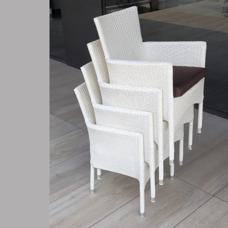 Składane krzesło ogrodowe z plecionki pokrytej aluminium - Bruma Viadurini