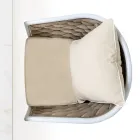 Fotel ogrodowy z aluminium i ręcznie tkanej tkaniny Olefil - Reda Viadurini