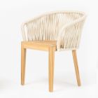 Fotel ogrodowy z drewna tekowego i polietylenu - Jhon Viadurini