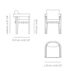 Fotel ogrodowy z tkaniny i drewnianej ramy Made in Italy - Briga Viadurini