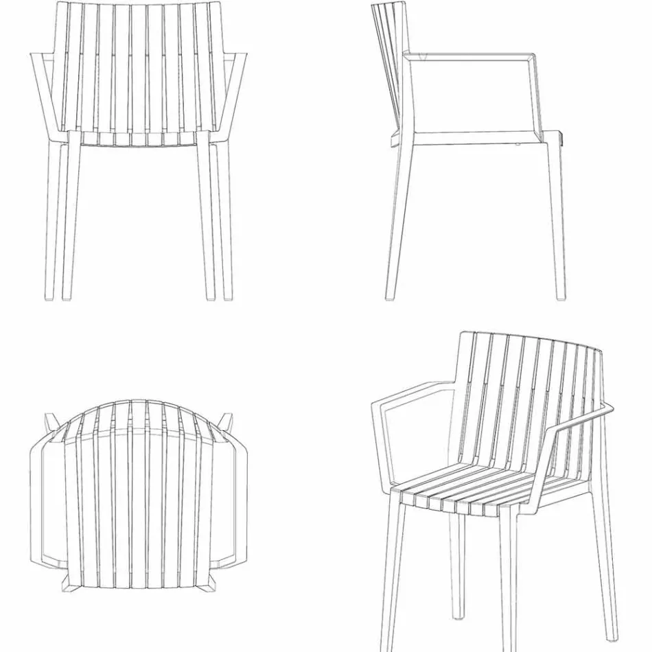 Nowoczesny fotel ogrodowy Spritz firmy Vondom, z polipropylenu Viadurini