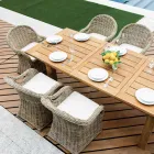 Fotel Ogrodowy Z Drewna i Włókna w Szarym Kubu - Lido Viadurini