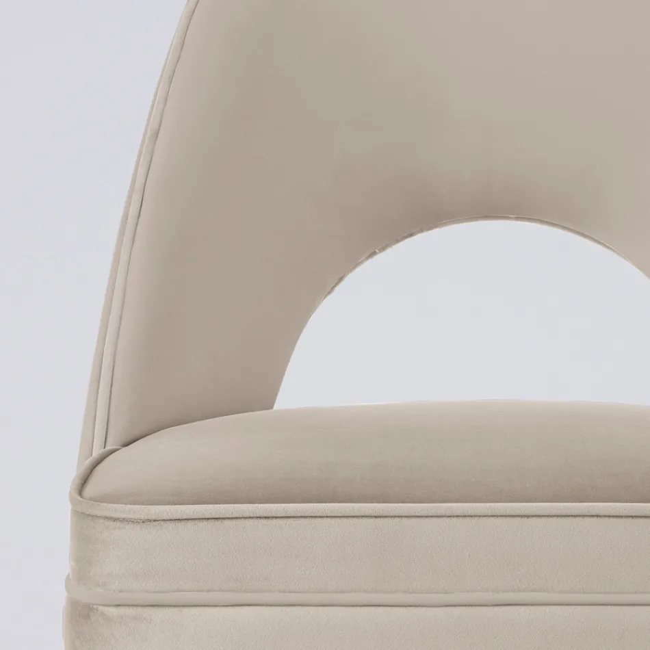 Fotel do salonu z różnych tkanin z drewnianą skorupą - Edgar Viadurini