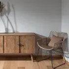 Fotel do salonu z rattanu Kubù i konstrukcji żelaznej - zjeżdżalnia Viadurini