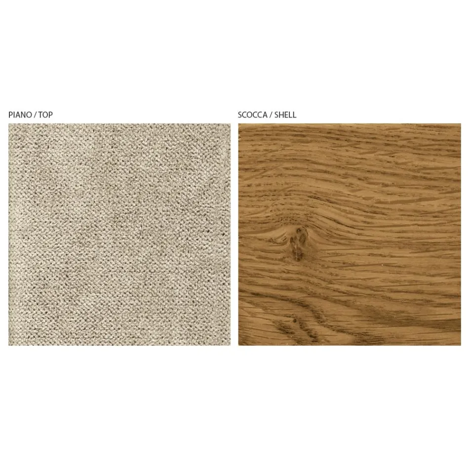 Fotel do salonu z tkaniny i litego drewna Made in Italy - Jordi Viadurini