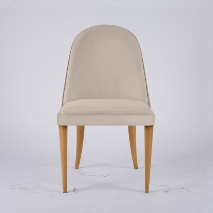 Fotel do salonu z tkaniny i litego drewna Made in Italy - Jordi Viadurini
