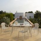 Aluminiowy fotel ogrodowy do układania w stos Made in Italy - Amata Viadurini