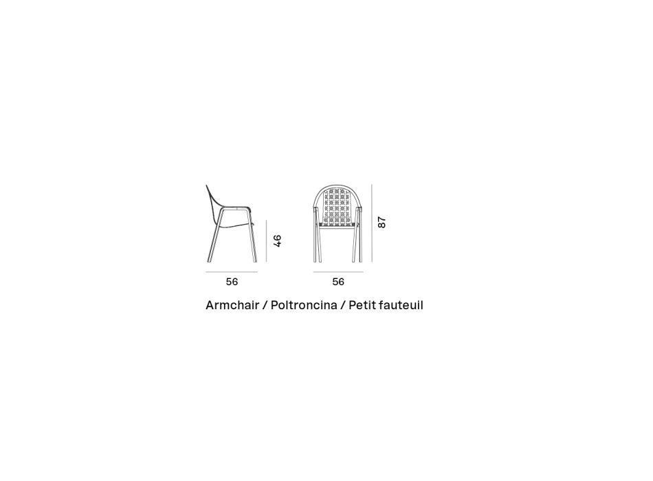 Aluminiowy fotel ogrodowy do układania w stos Made in Italy - Amata Viadurini