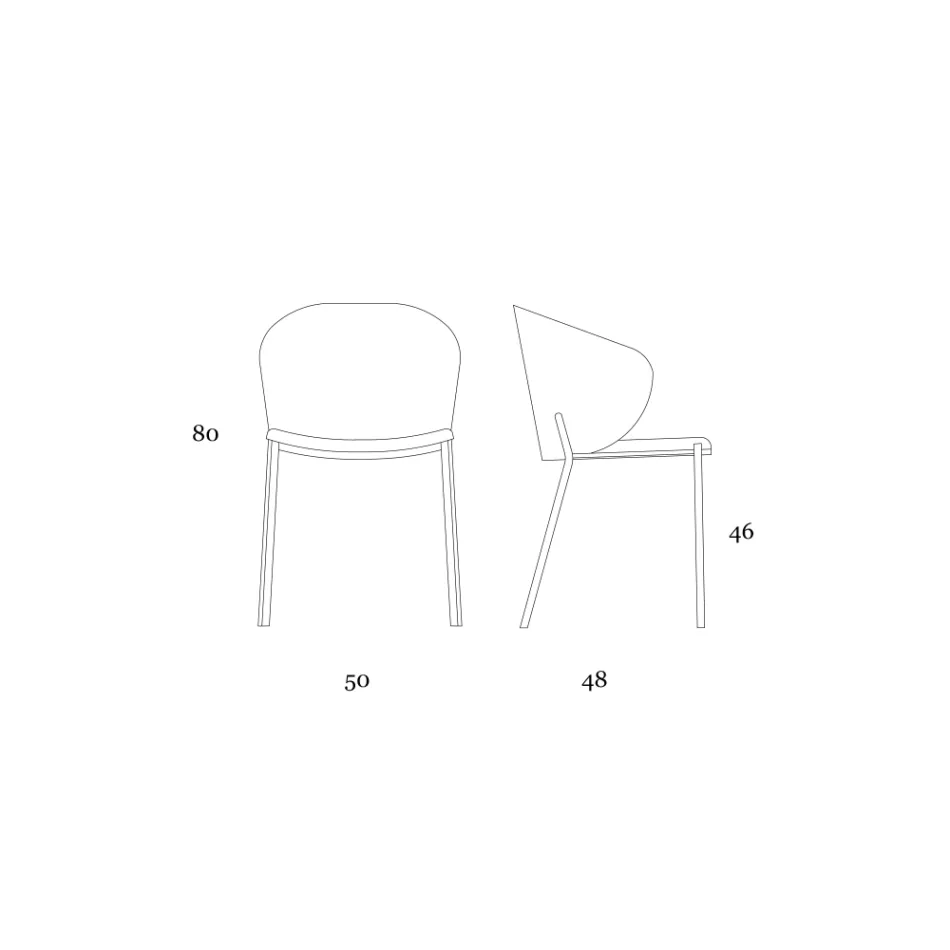 Fotel metalowy i siedzisko Neve Cashmere Made in Italy - Ivy Viadurini