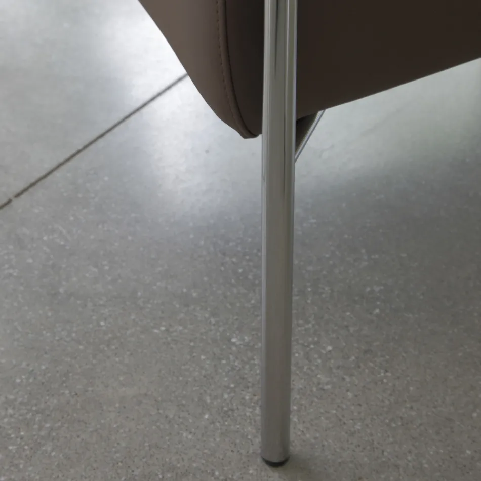 Fotel metalowy i siedzisko z ekoskóry Made in Italy - Mint Viadurini