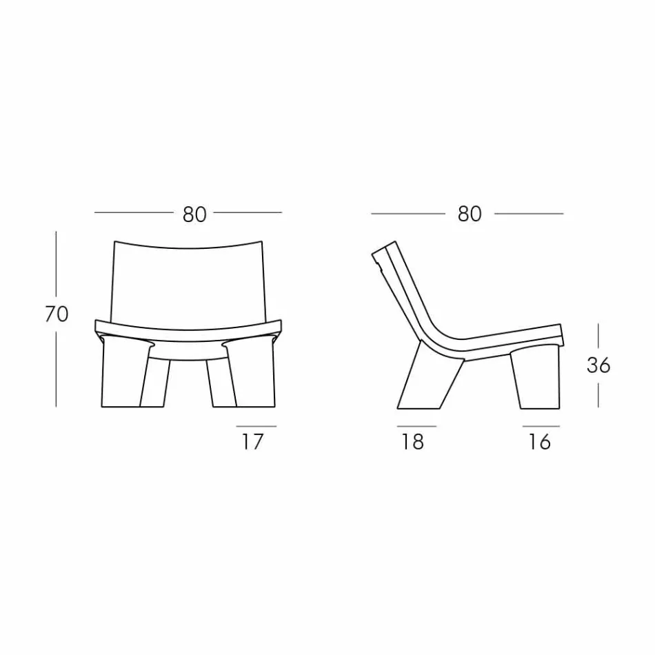 Fotel Lounge czarno-biały Slide Low Lita Anniversary wykonany we Włoszech Viadurini