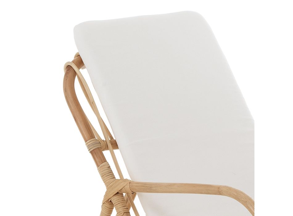 Fotel do wnętrz i na zewnątrz z rattanu i poduszki bawełnianej – Jouer Viadurini