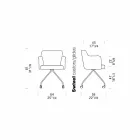 Obrotowy fotel biurowy z kółkami i podłokietnikami Made in Italy - Felix Viadurini