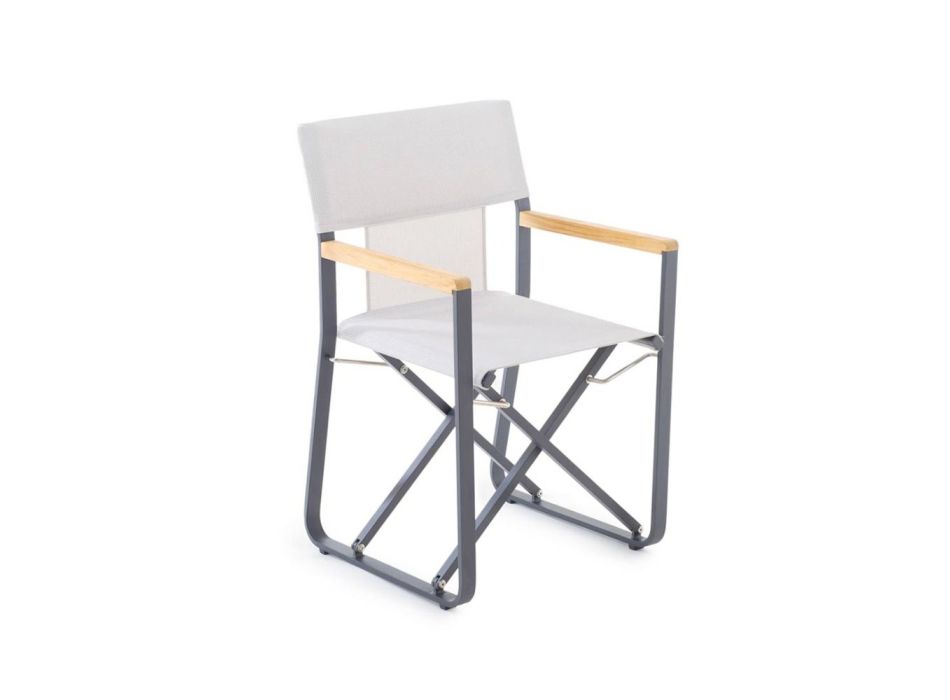 Składany fotel ogrodowy z aluminium Made in Italy - Liberato Viadurini
