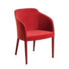 Fotel pokryty czerwoną tkaniną Made in Italy - Fuochi Viadurini