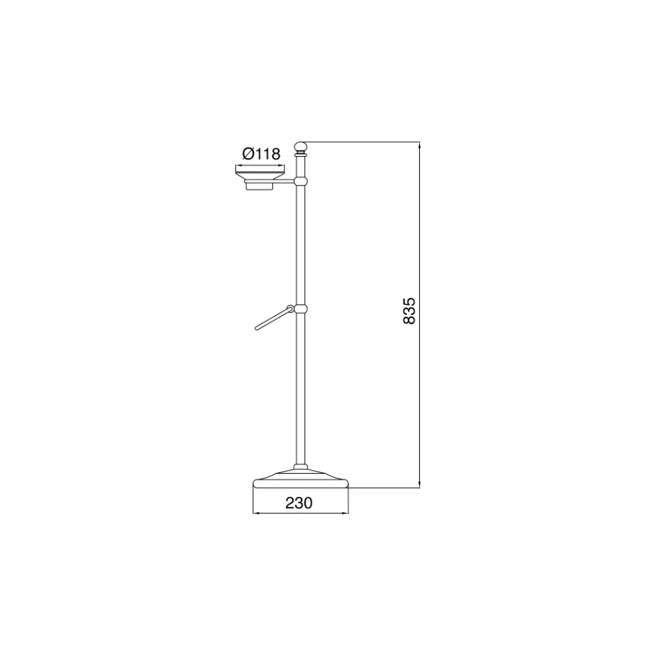 Podłogowy wieszak na ręczniki z zabytkowym mosiądzem i ceramiczną mydelniczką - Rouen Viadurini