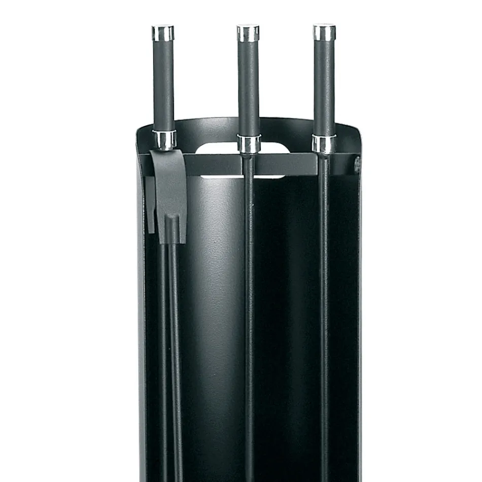 Uchwyt na narzędzia z 3 metalowymi narzędziami kominkowymi Made in Italy - Bazar Viadurini