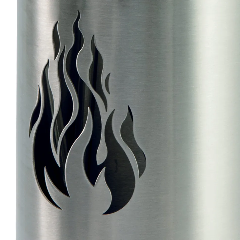 Uchwyt narzędziowy z 4 akcesoriami ze stali nierdzewnej i płomieniem Made in Italy - Vita Viadurini